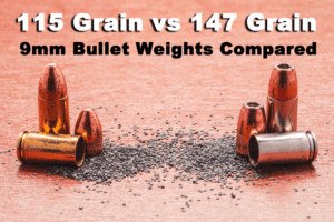 115 grain vs 147 grain bullet pulled out of casings for display