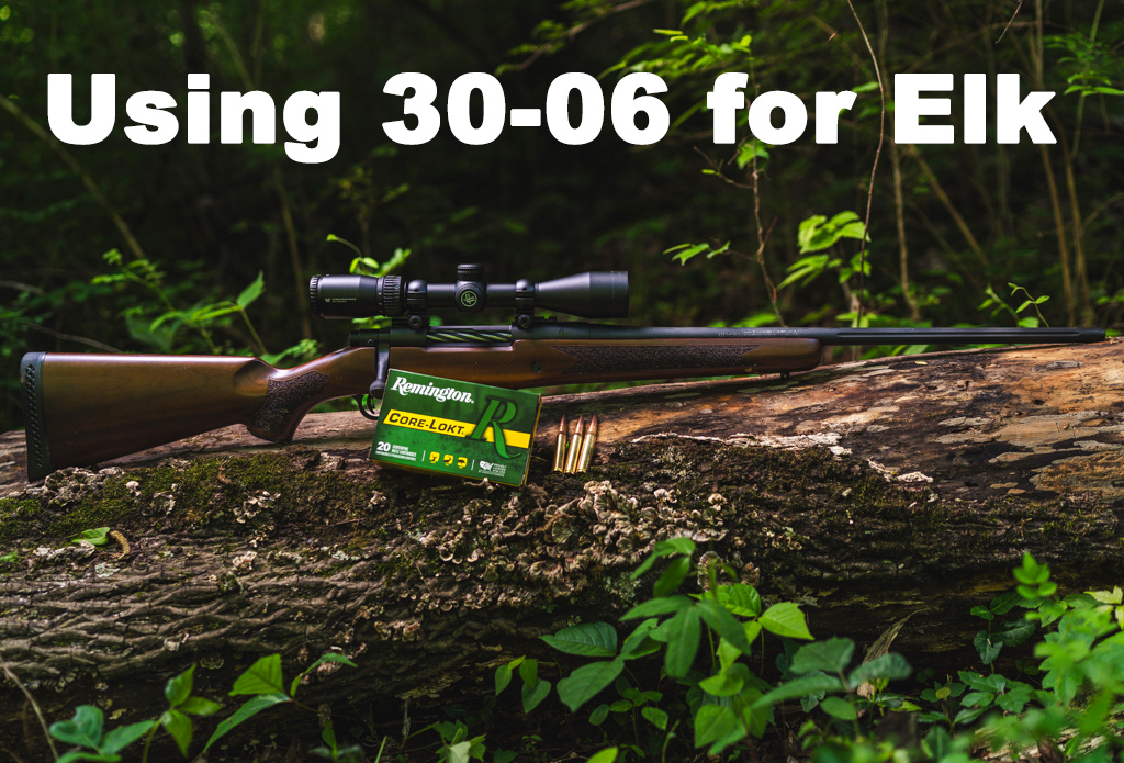 30-06 rifle with ammo in the woods