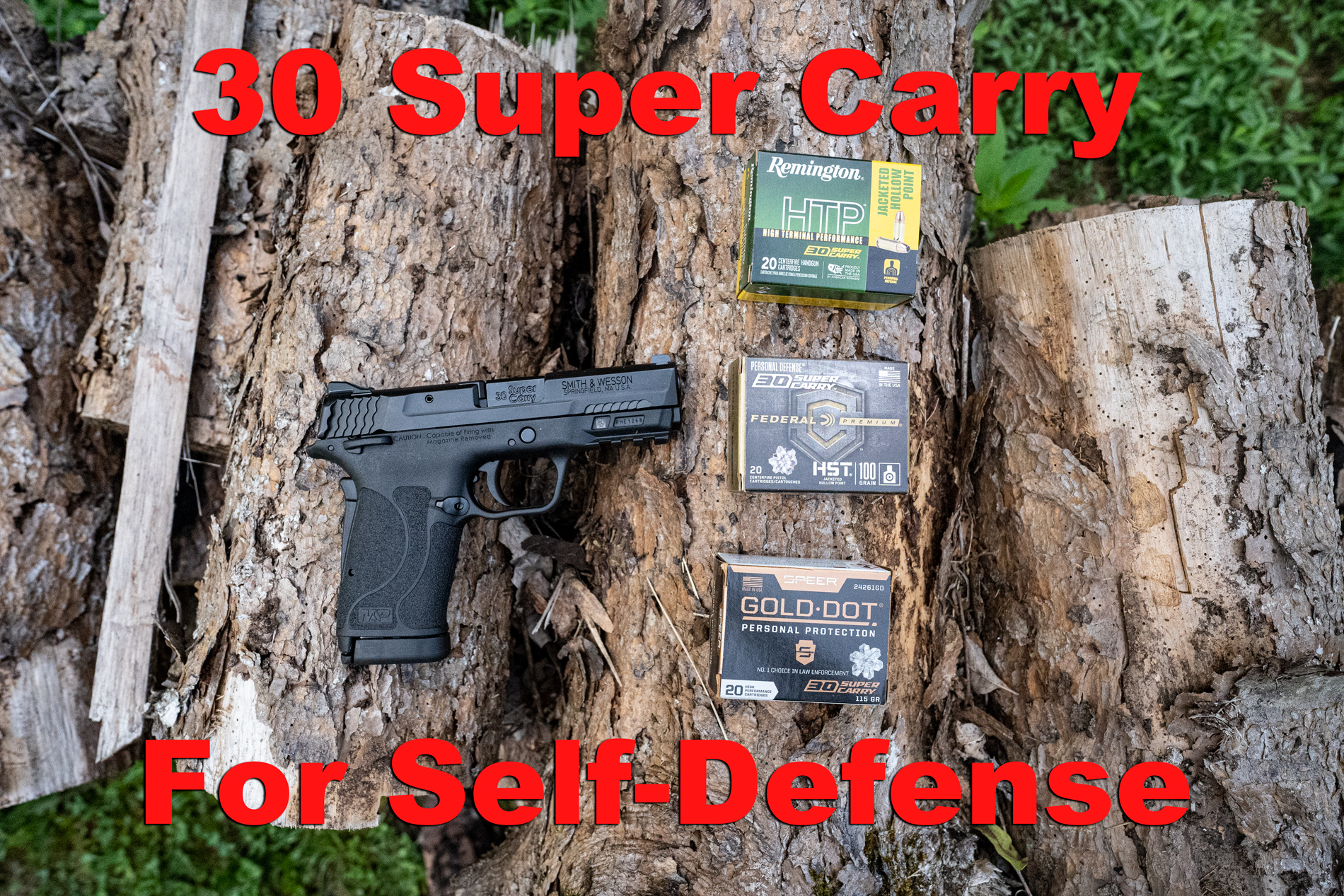 30 Super Carry pistol and ammo at a range