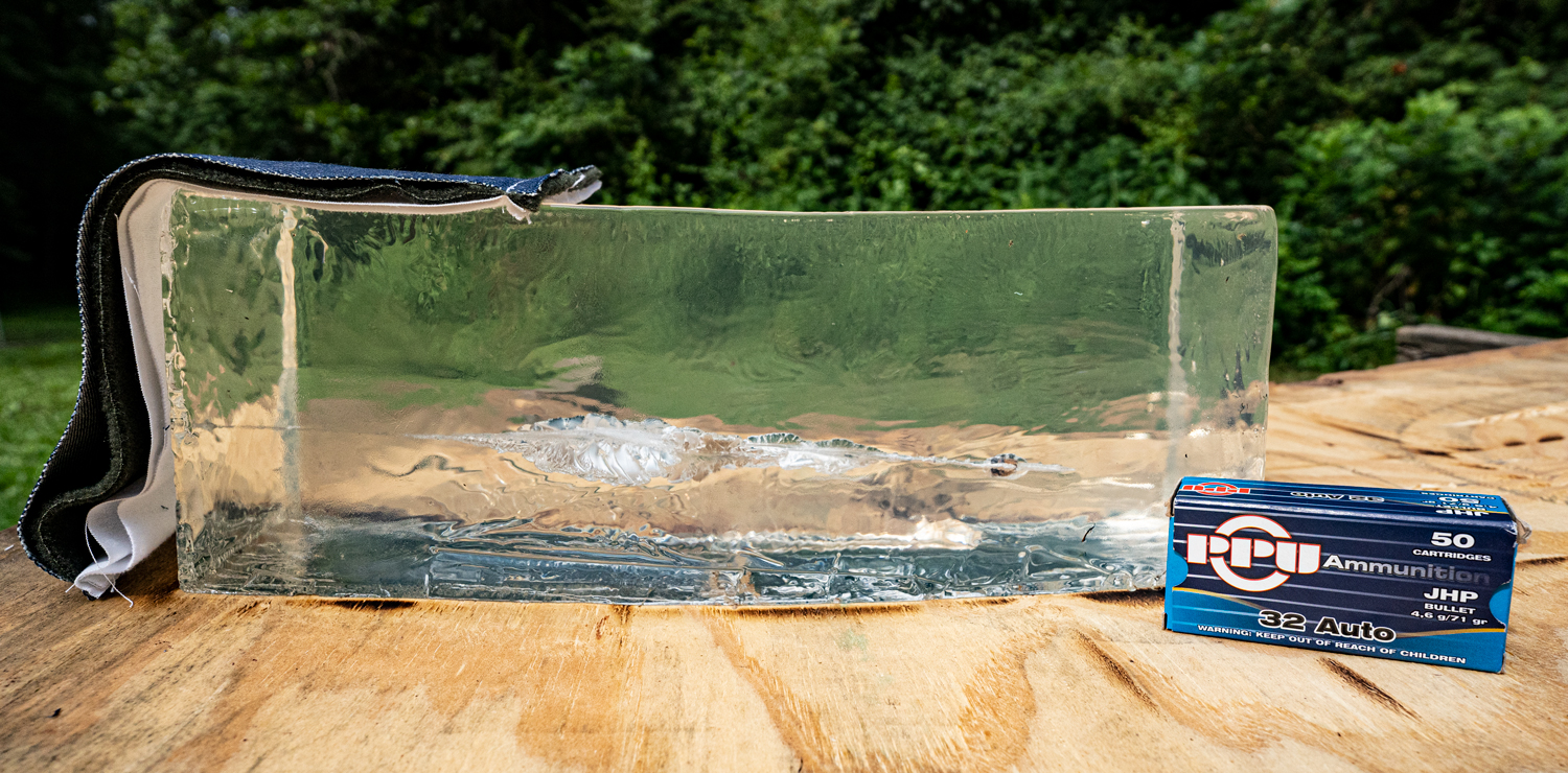 Ammo fired into ballistic gelatin to see its effectiveness in self defense situations