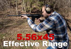 An AR-15 shooter testing the effective range of 5.56 at a shooting range