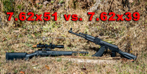 7.62x51 vs 7.62x39 rifles side by side