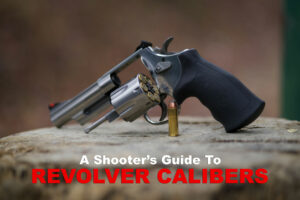 A revolver with ammo at the shooting range