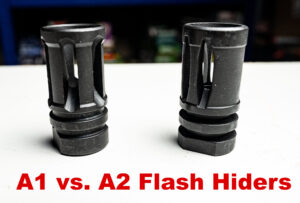 A1 and A2 flash hiders side by side