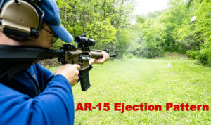 Shooting an AR-15 at the range and ejecting spent casings