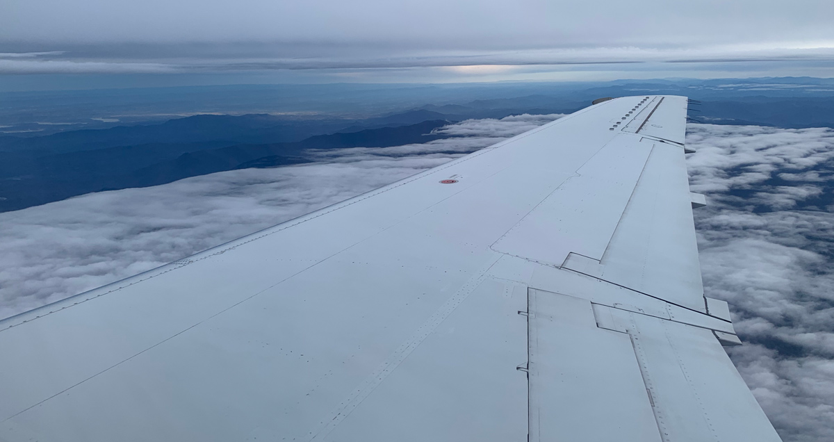 The view from an airplane without a firearm