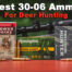 30-06 ammo and rifle on a shooting bench