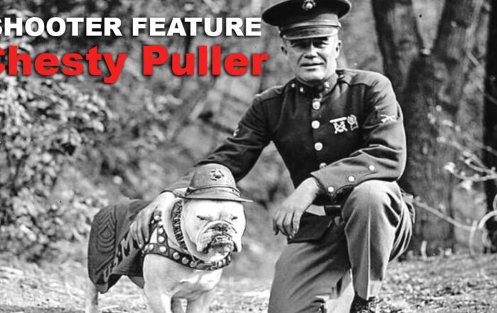 Chesty Puller posing with dog