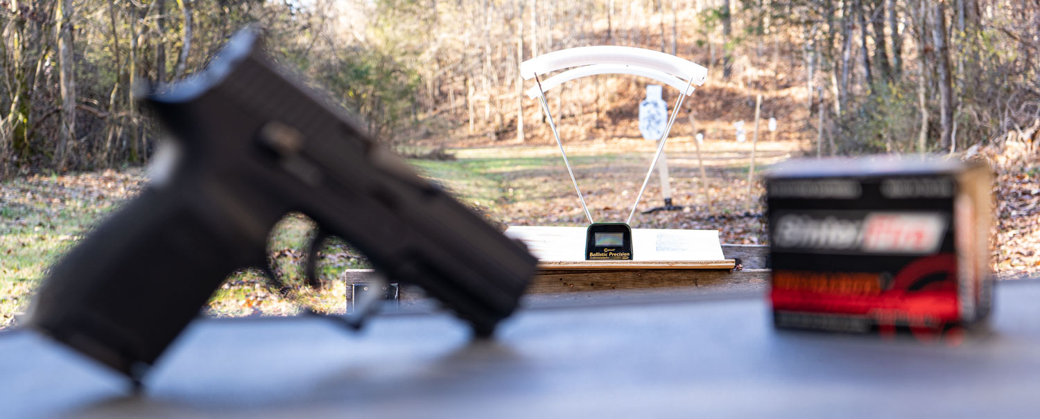 frangible ammo with a pistol at the shooting range