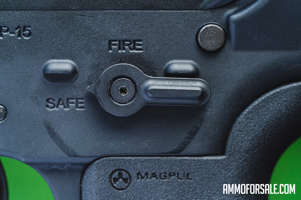 Safety and fire switch on an AR-15 rifle