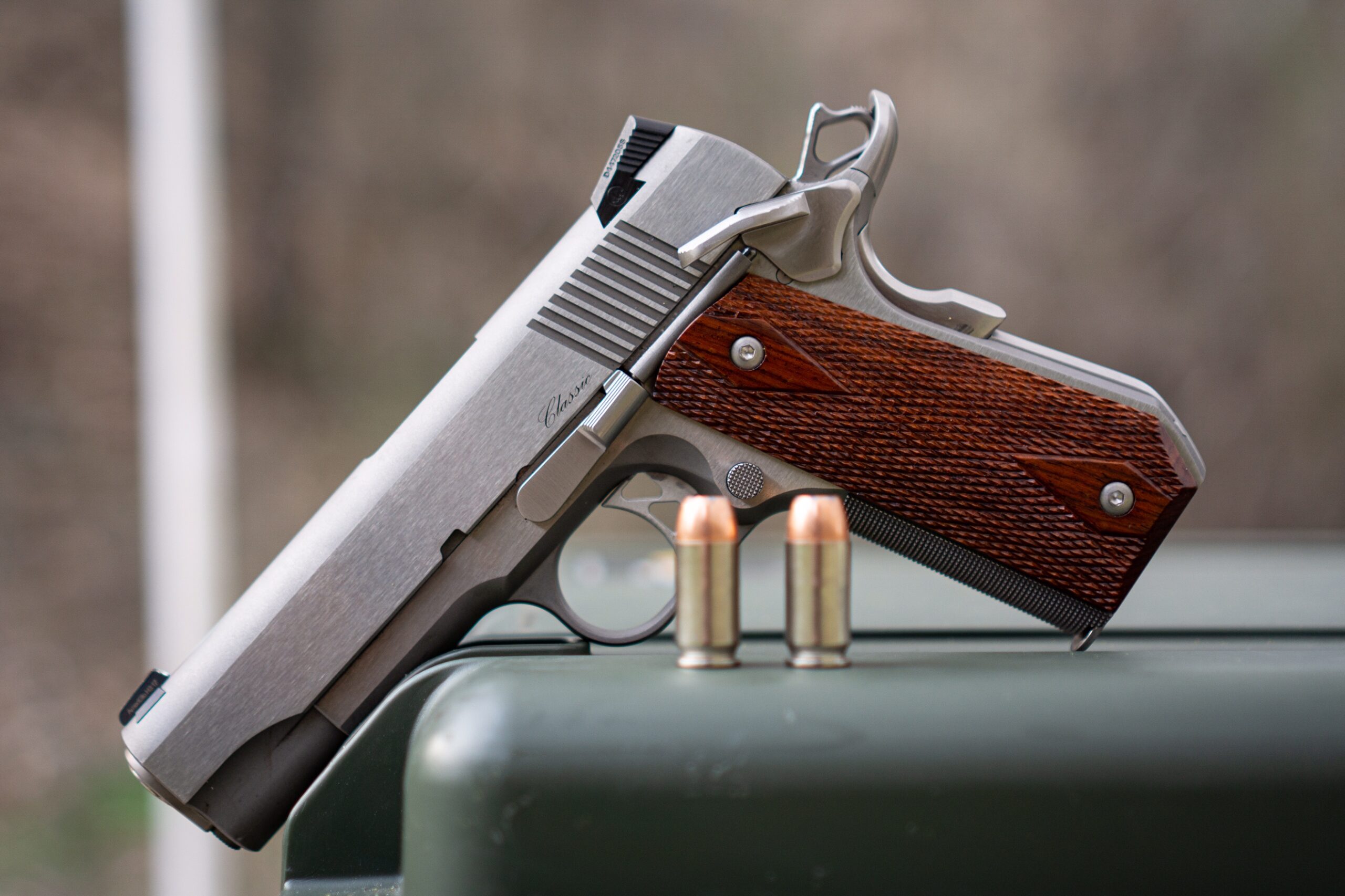 Dan Wesson 1911 pistol displayed