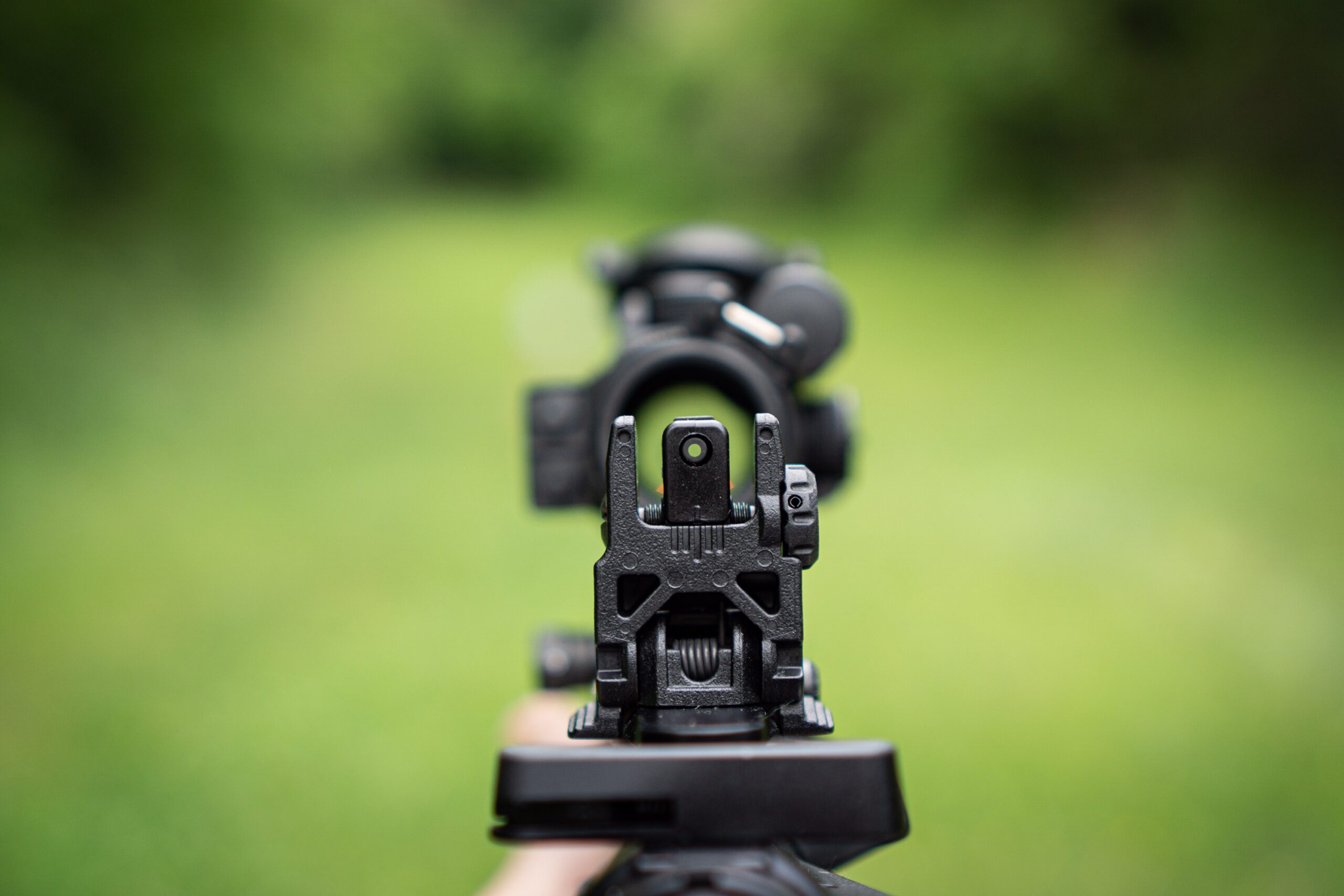 Looking downrange through the Magpul MBUS Rear Sight