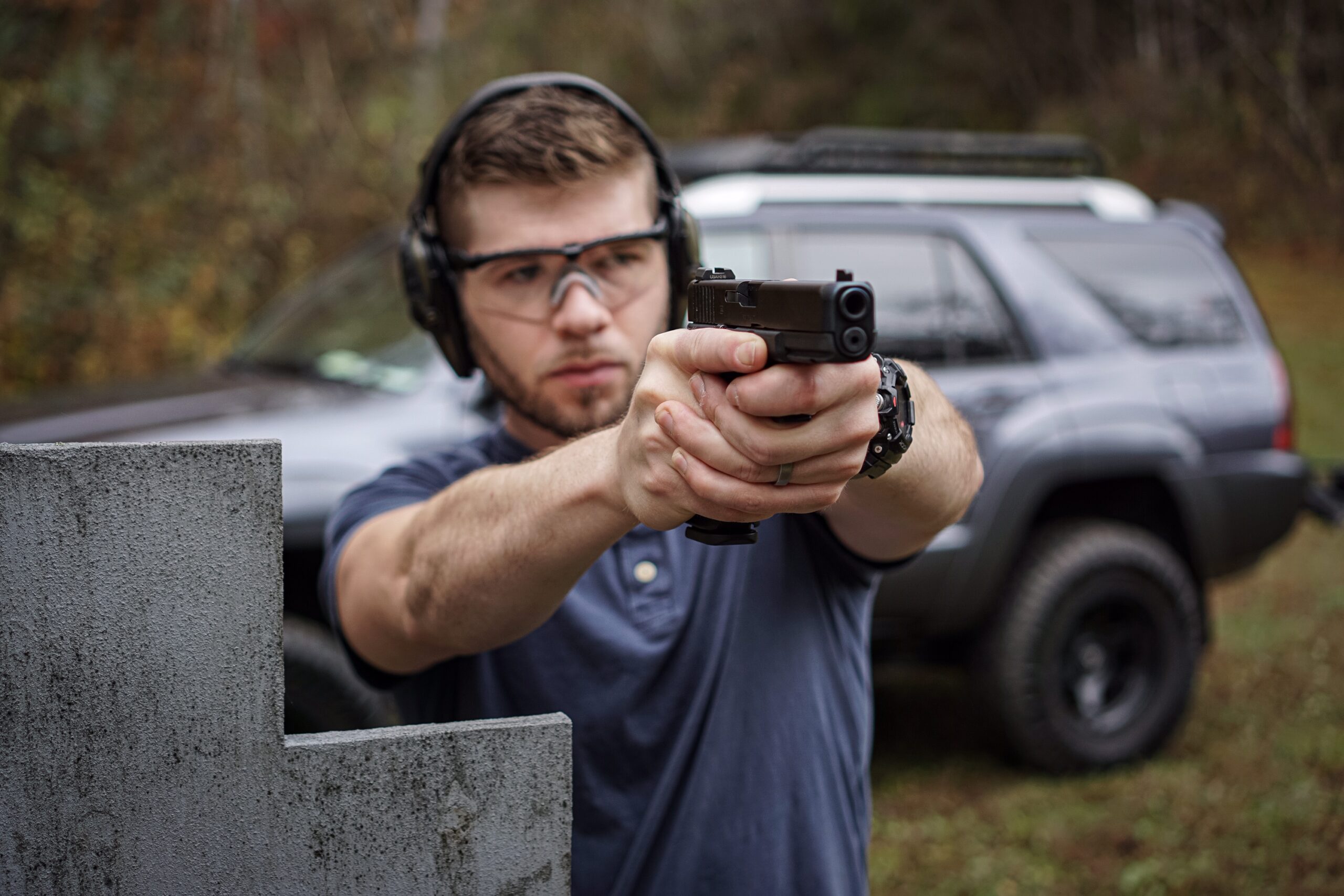 Author With Glock 17 Gen-5 at a shooting range