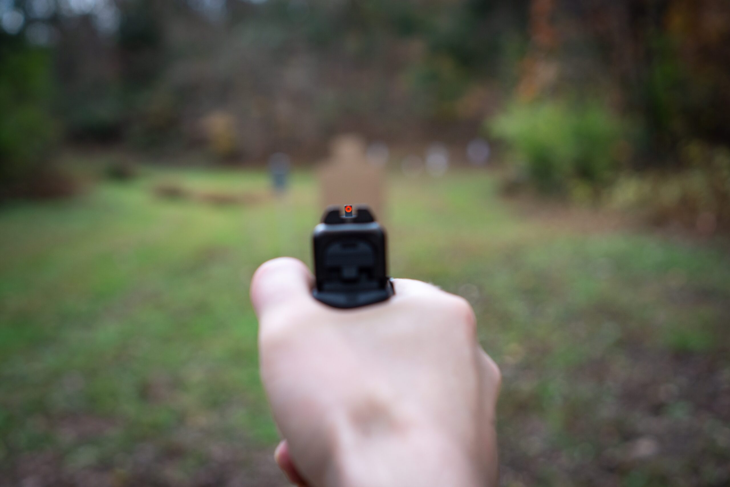 Glock 17 Pointed Down Range