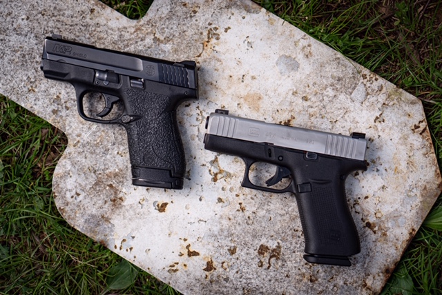 Glock 43X Next To A S&W Shield