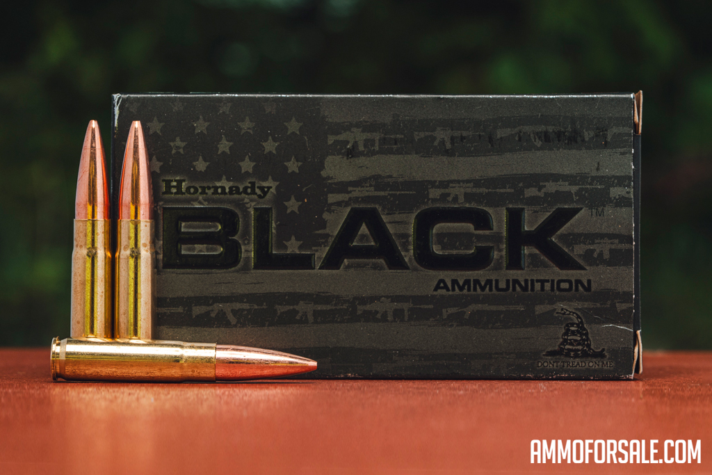 Hornady Black 300 Blackout ammo displayed at the shooting range
