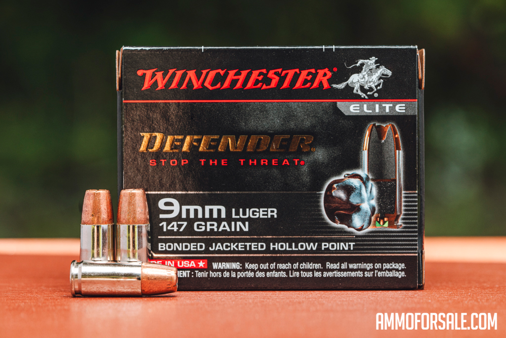 Winchester PDX1 9mm ammo displayed