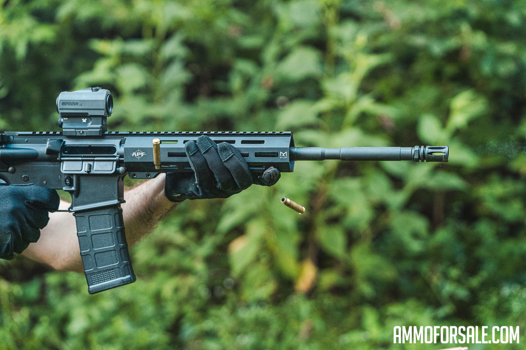 Firing an AR-15 at a shooting range
