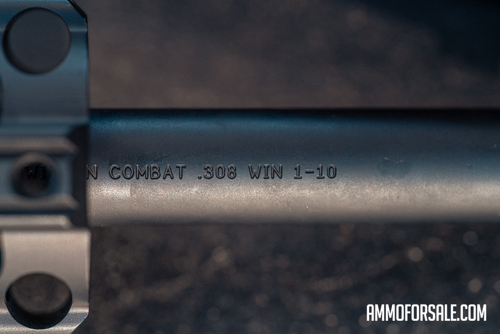 308 rifle barrel with 1:10 twist rate stamped on it A .308 rifle barrel with 1:10 twist rate stamped on it