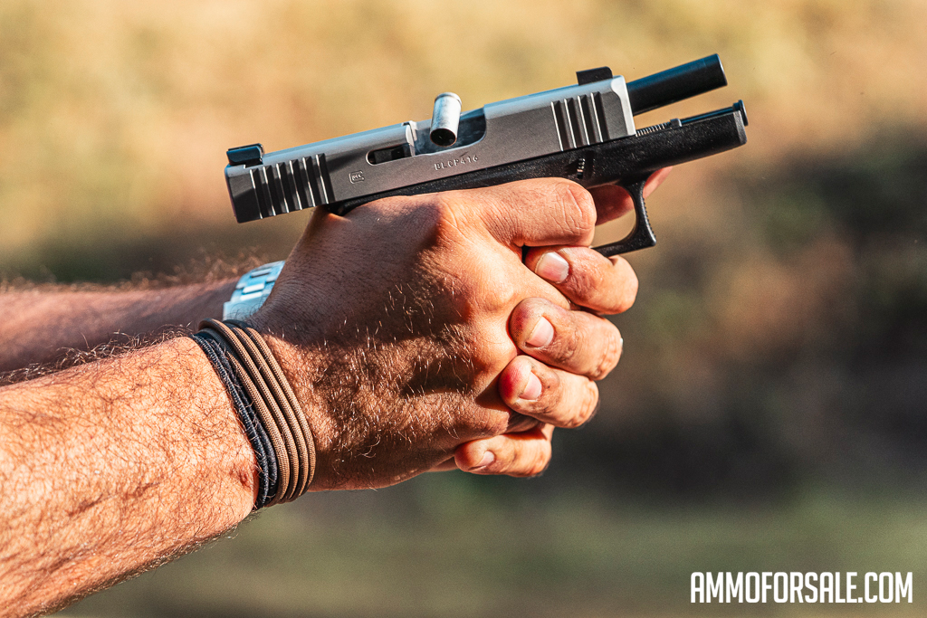 Shooting aluminum cased ammo with a pistol Shooting a pistol with aluminum cased ammo at the range
