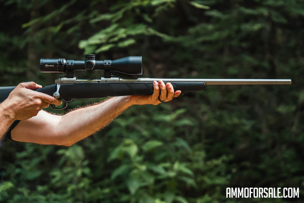 22-250 rifle firing at a shooting range