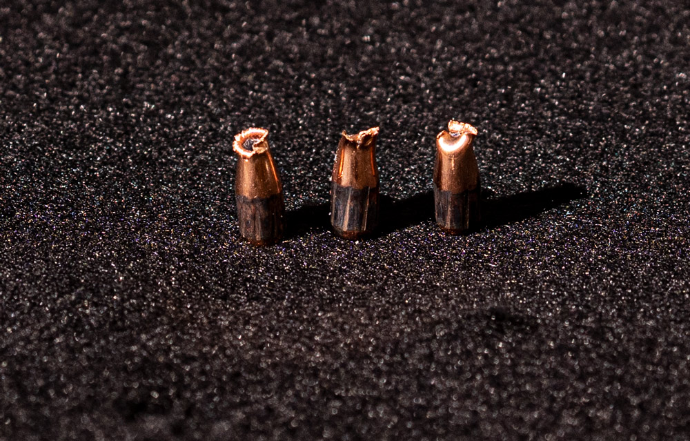 Expanded 5.7x28 bullets fired into gel