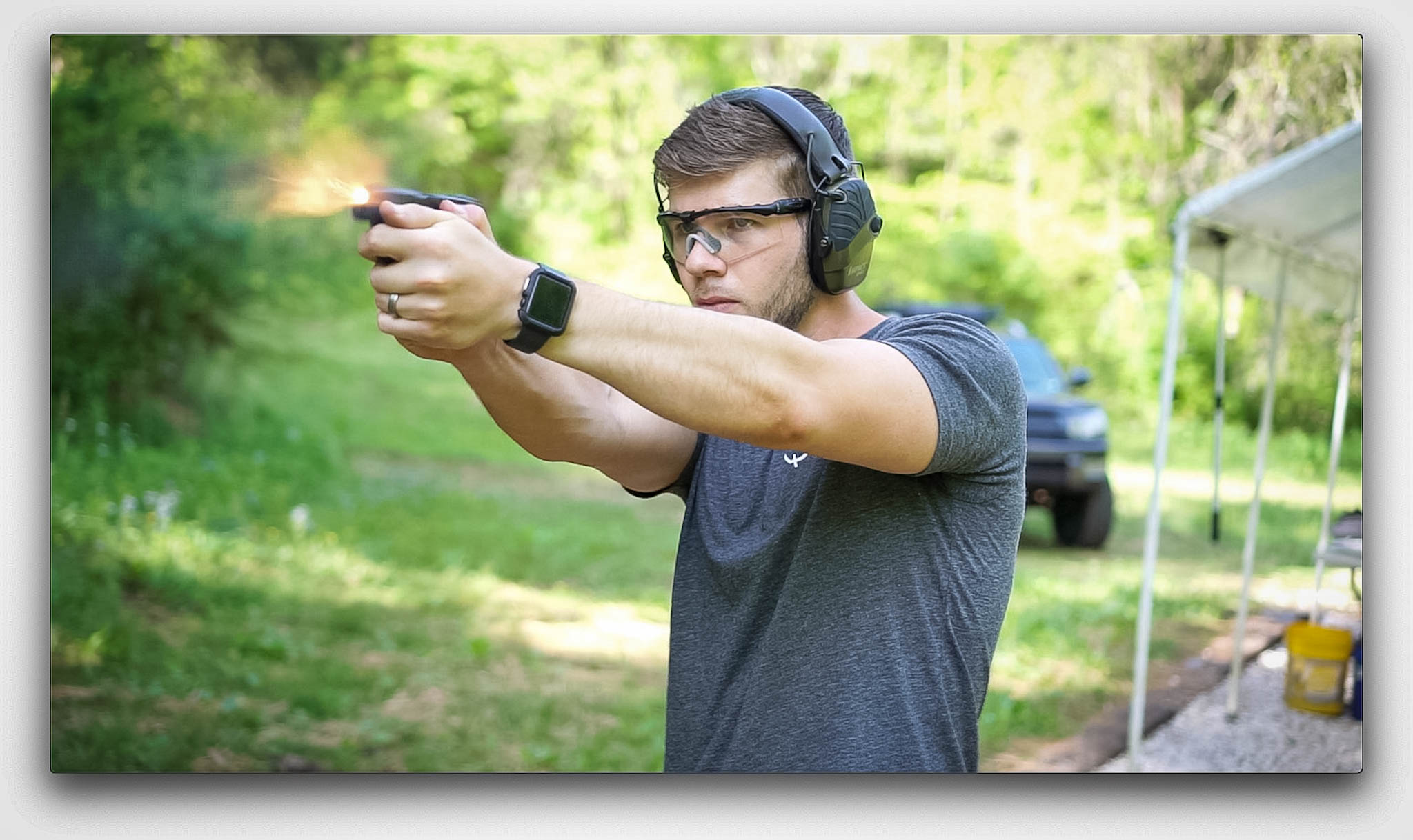 Nolan, the author Firing a Glock 42 as part of this review testing.