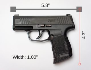 Sig P365 pistol Size Graphic