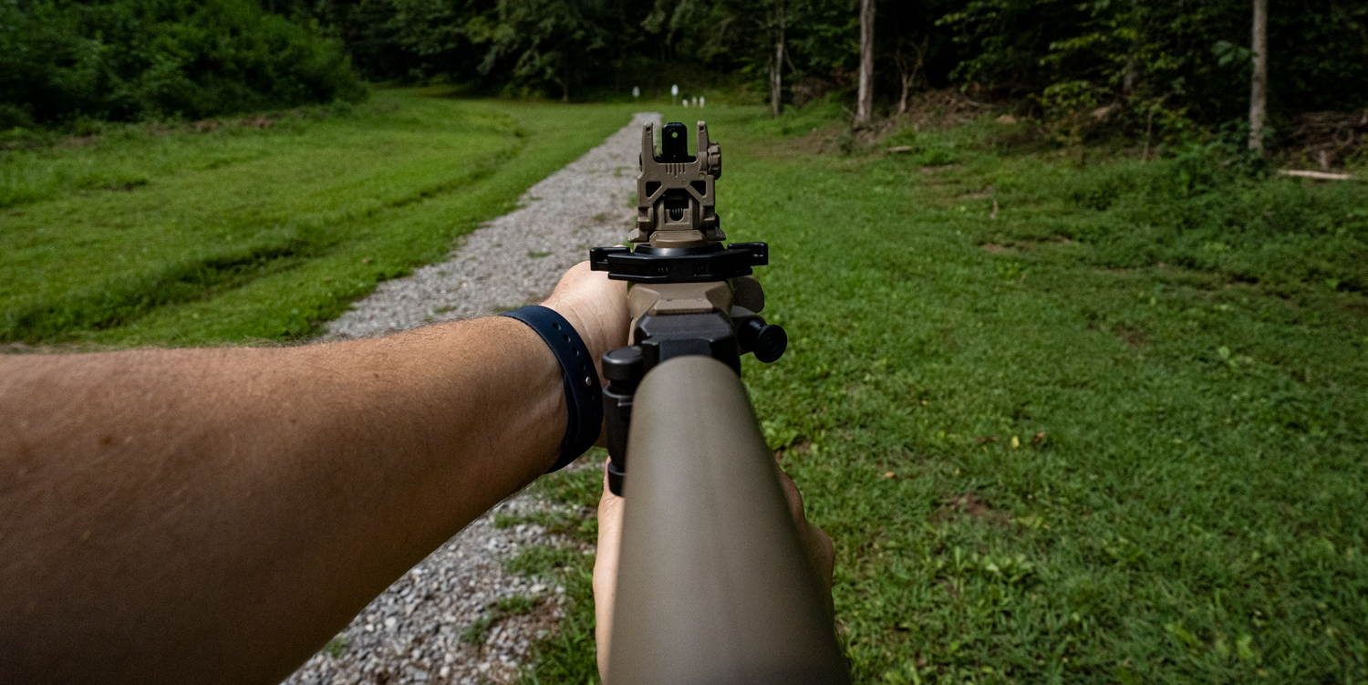 Looking downrange with a 300 blackout rifle