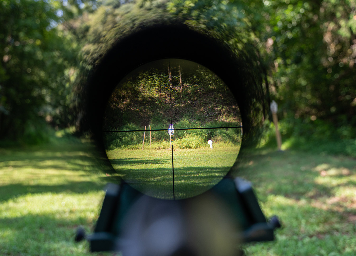 Looking through 22-250 rifle scope