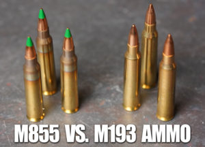 M855 vs M193 ammunition side by side on a table