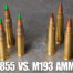 M855 vs M193 ammunition side by side on a table