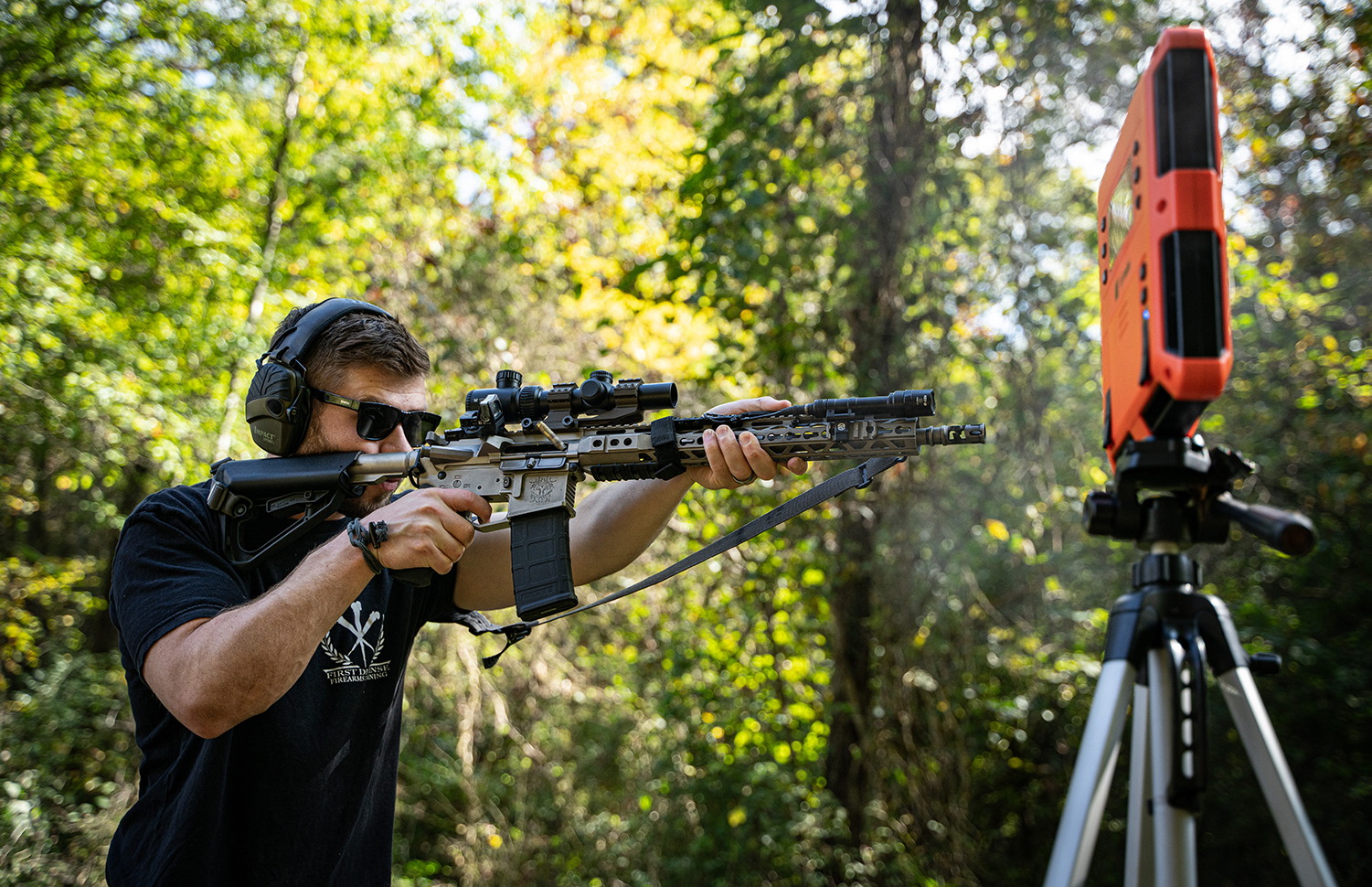 Shooting 223 in an AR-15 at a shooting range