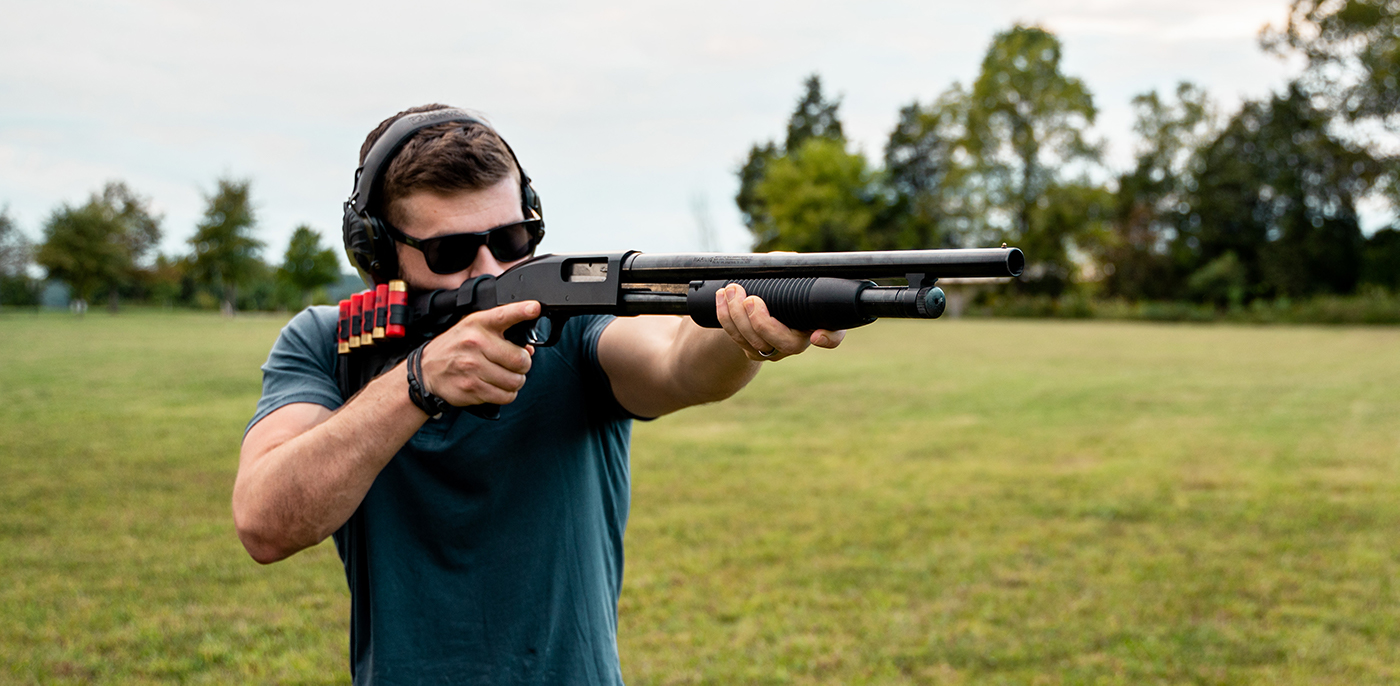 Shooting a 12 gauge shotgun