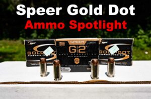 Speer Gold Dot ammo displayed at the range