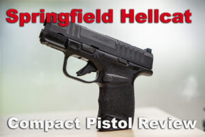Springfield Hellcat review pistol displayed