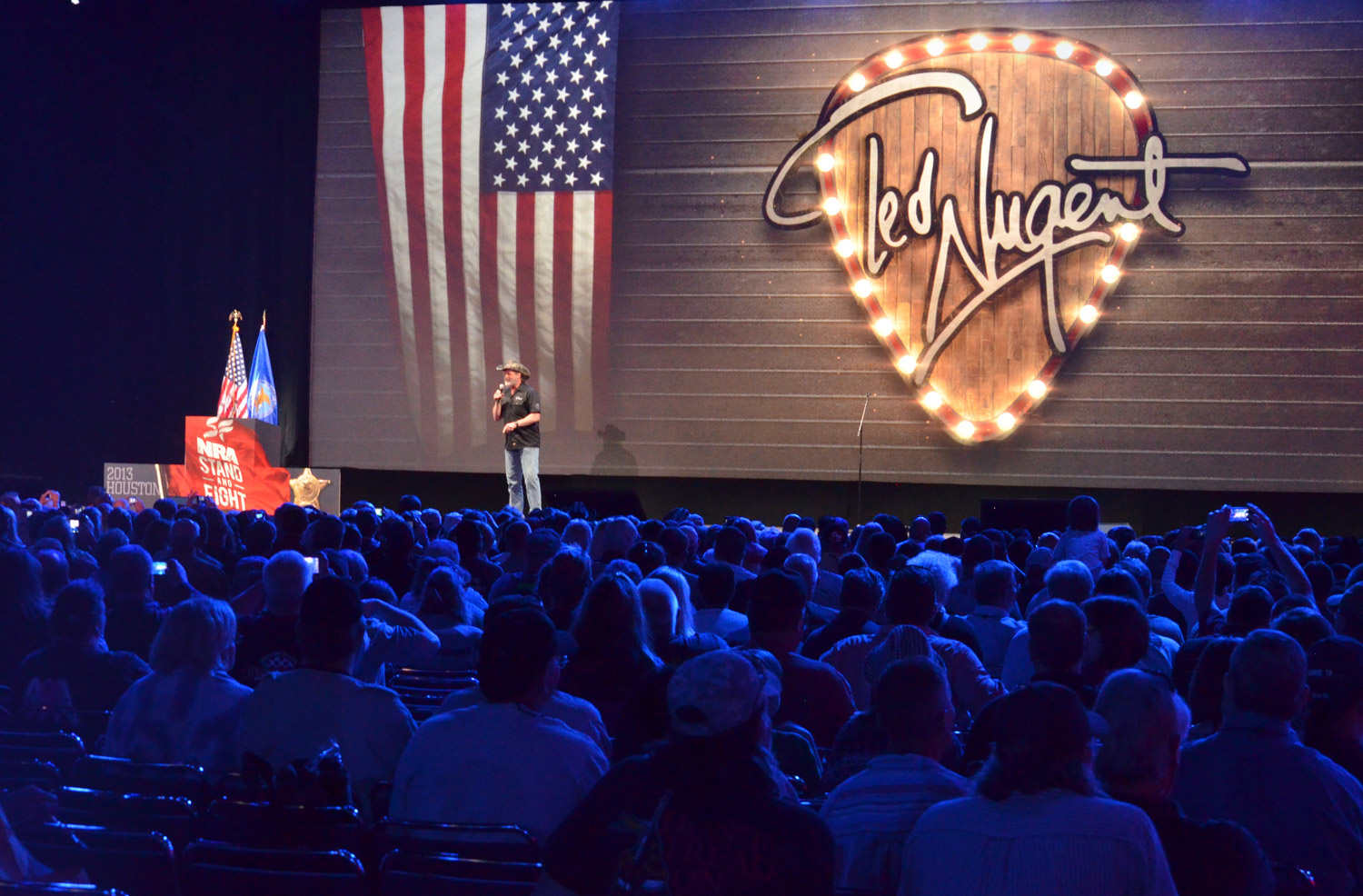 Ted Nugent speaking to NRA Annual Meeting attendees