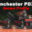 Winchester PDX1 ammo displayed at a shooting range with a pistol