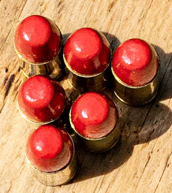 polymer coated bullets displayed