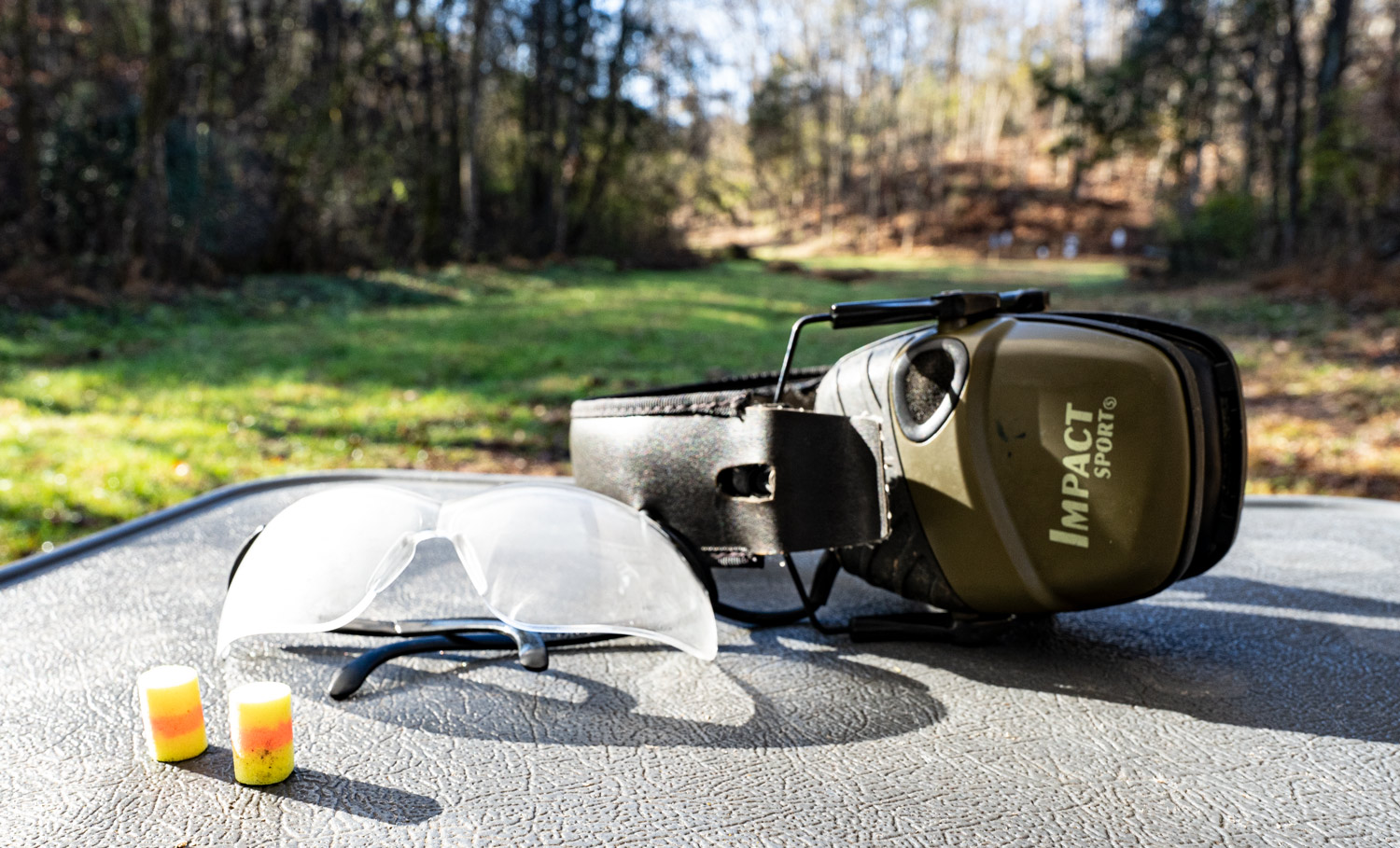 hearing and eye protection to wear at the gun range