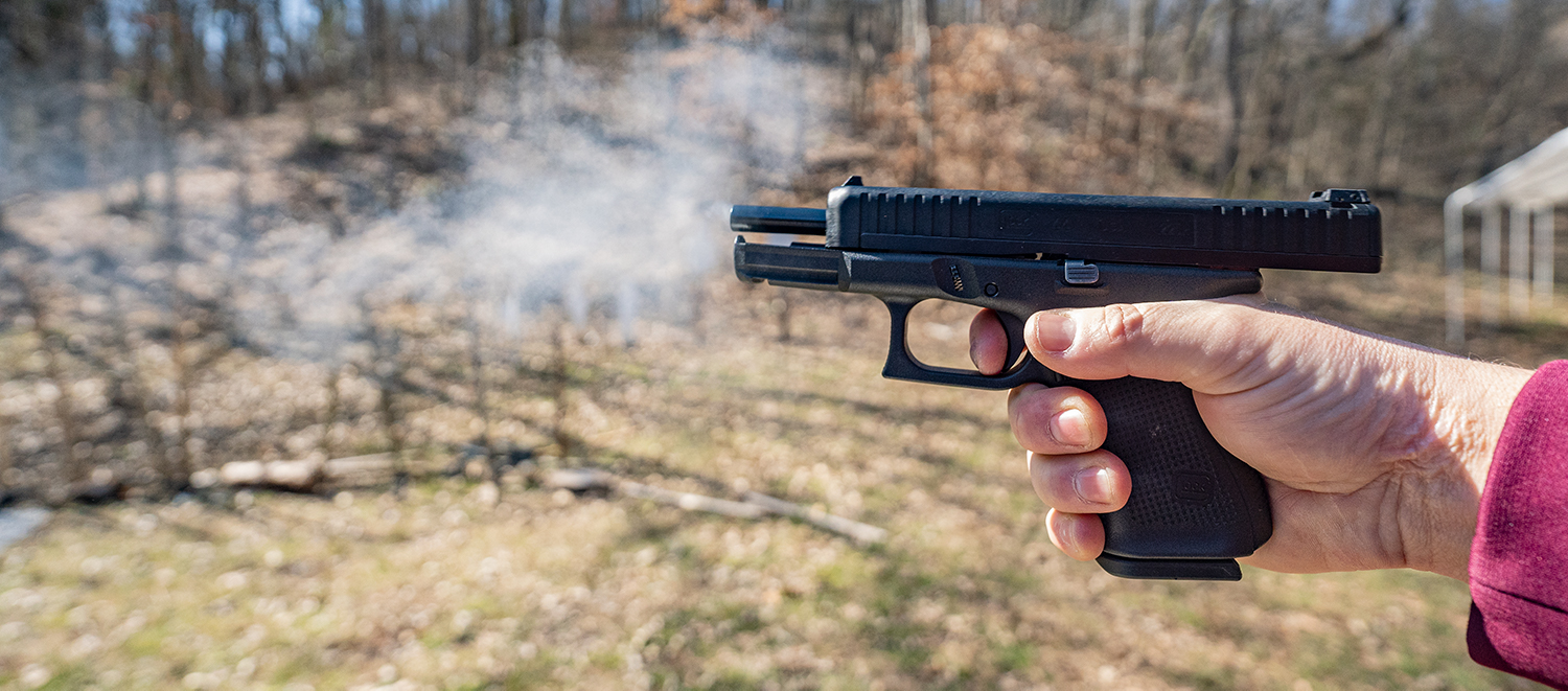 A 22lr pistol demonstrating fouling associated with lead round nose bullet use