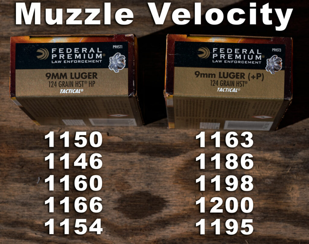 muzzle velocity comparison of +p ammo