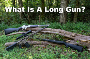 Several long guns displayed at a shooting range